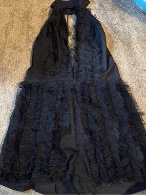 Fashion Nova Black Textured Halter Romper